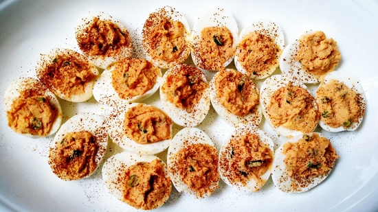 Spicy Korean Deviled Eggs