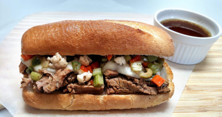 Slow Cooker Italian Beef Sandwiches with Homemade Hot Giardiniera