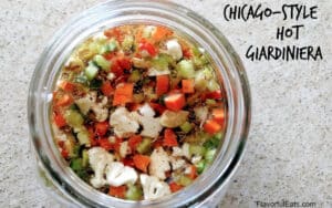 A jar of Chicago-Style Hot Giardiniera.