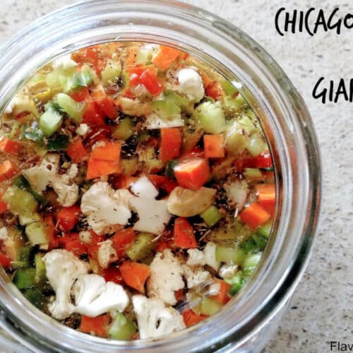 A jar of Chicago-Style Hot Giardiniera.