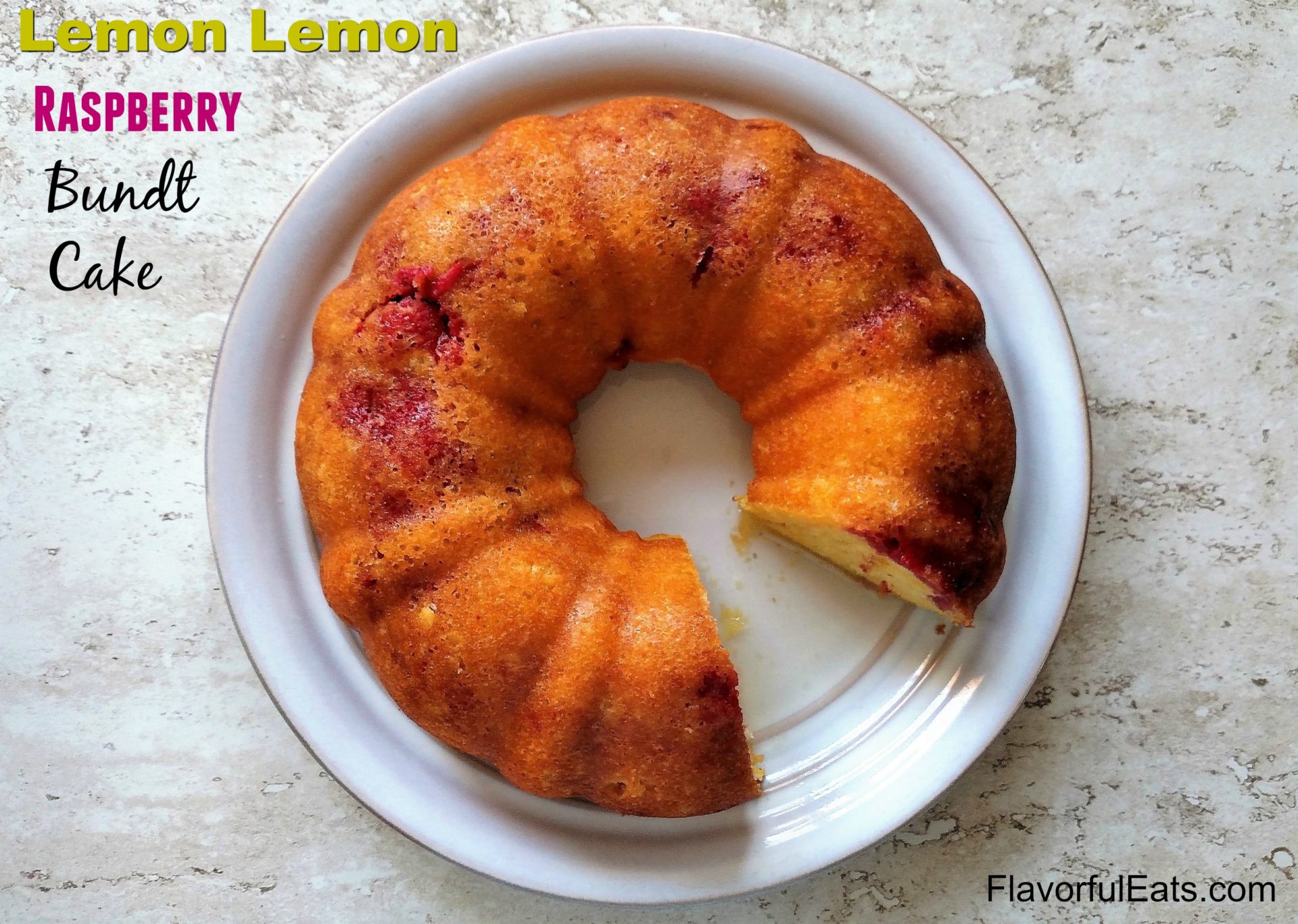 Lemon Lemon Raspberry Bundt Cake