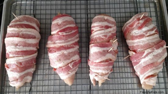 Bacon-Wrapped Spinach & Goat Cheese Chicken Breasts