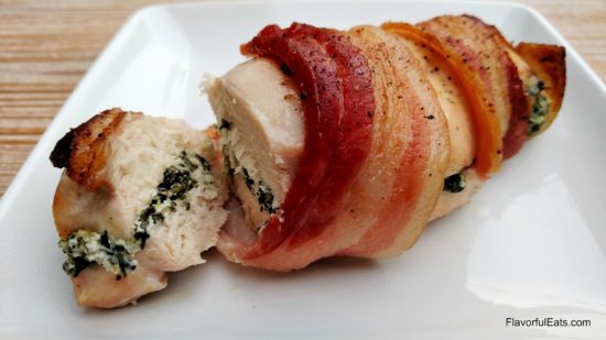 Bacon-Wrapped Spinach & Goat Cheese Chicken Breasts