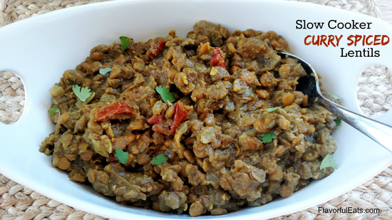 Slow Cooker Curry Spiced Lentils