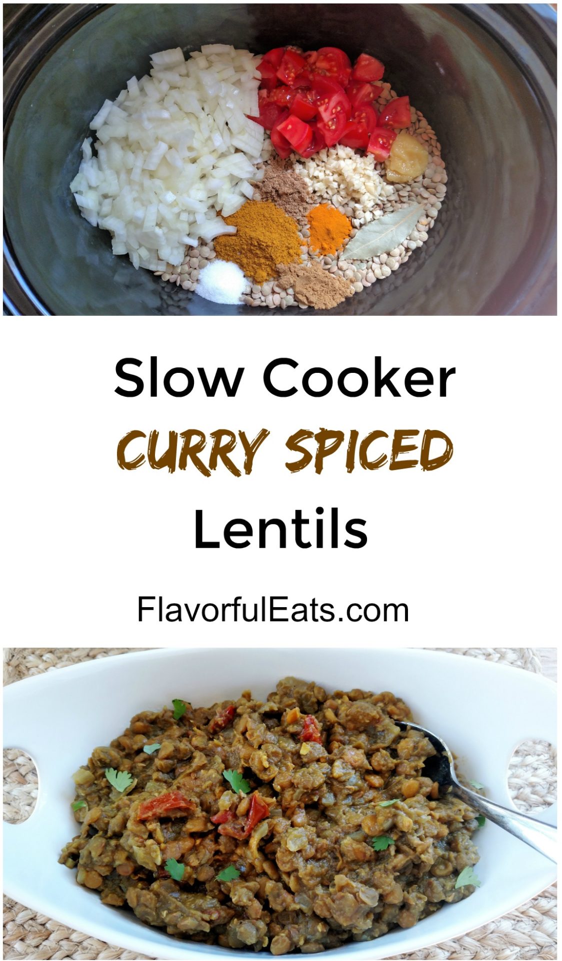 Slow Cooker Curry Spiced Lentils