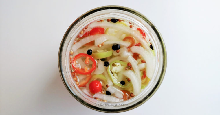 Pickled Hot Banana Peppers & Onions