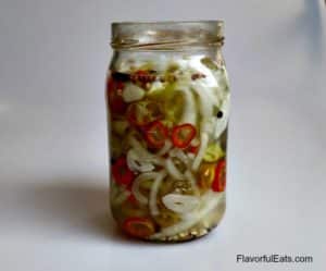 Pickled Hot Banana Peppers & Onions