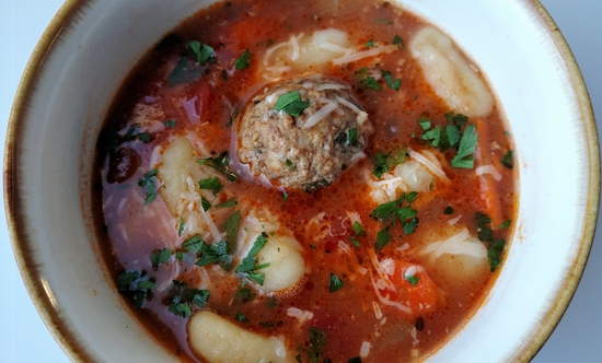 Italian Meatball And Gnocchi Soup - Flavorful Eats