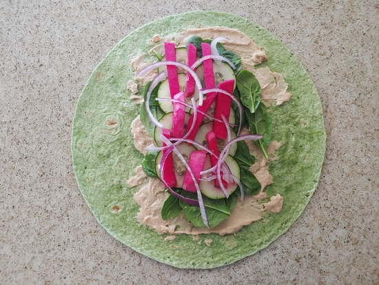 Healthy Mediterranean Hummus Veggie Wraps