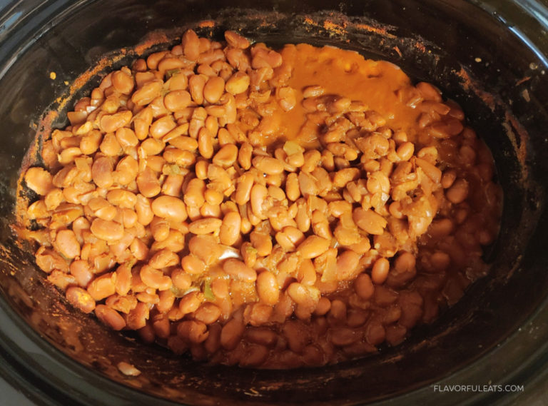 Slow Cooker Refried Pinto Beans - Flavorful Eats