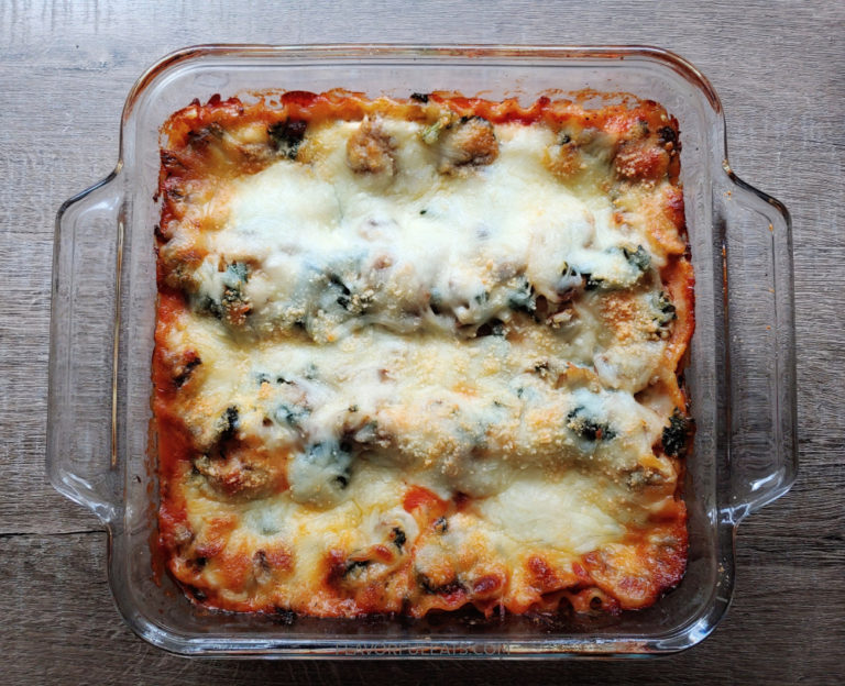 Mushroom Kale Lasagna - Flavorful Eats