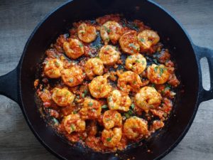 Harissa Shrimp Skillet