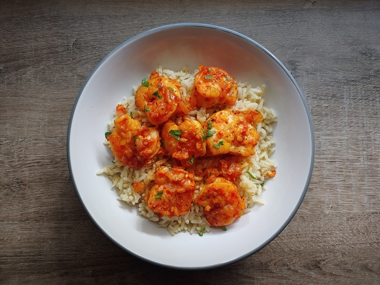 Harissa Shrimp Skillet