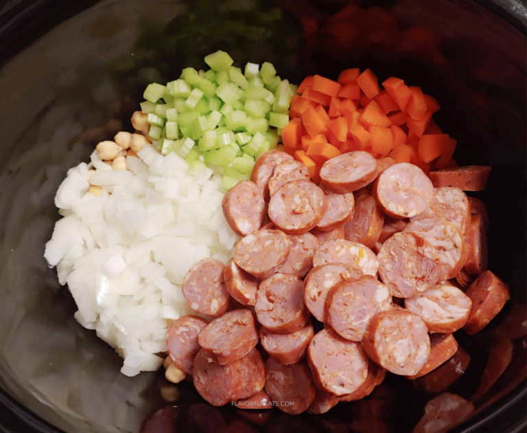 Slow Cooker Sausage Chickpea Soup - Flavorful Eats