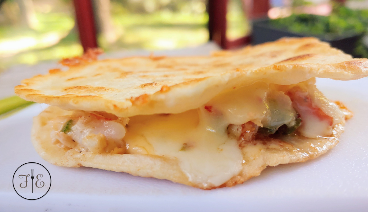 Jalapeno Lime Shrimp in a quesadilla