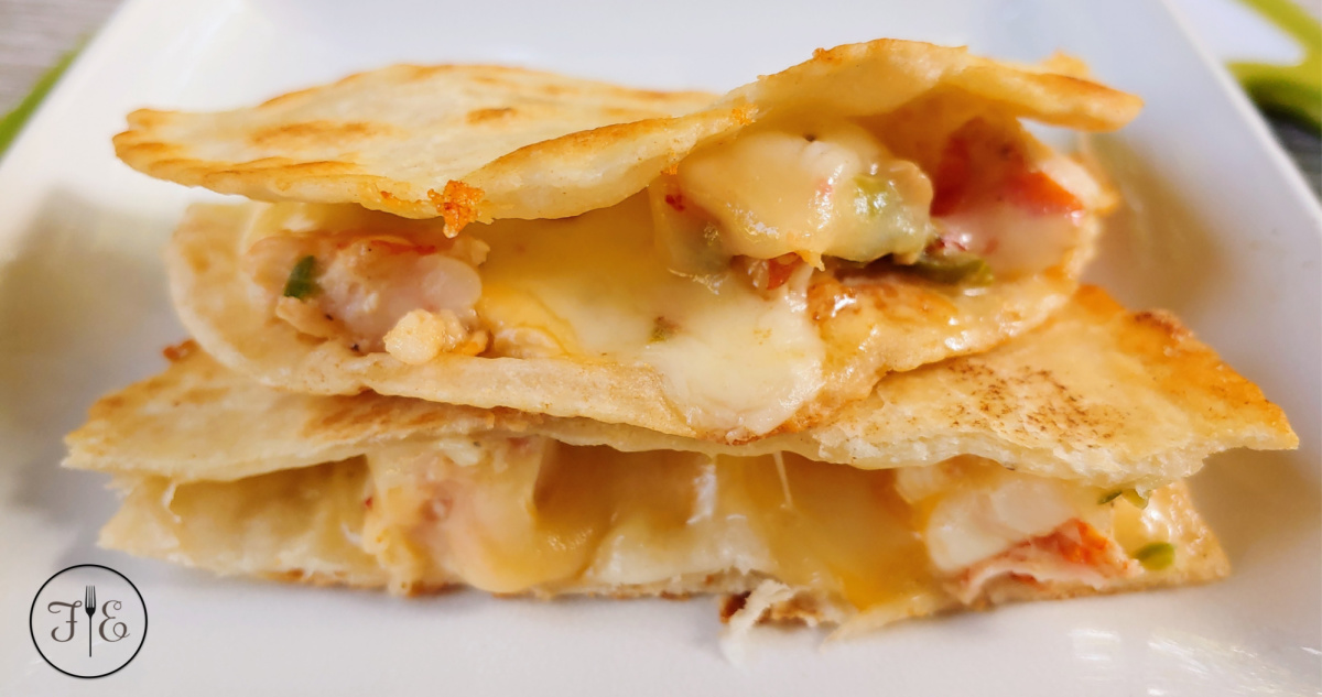 Jalapeno Lime Shrimp in a quesadilla