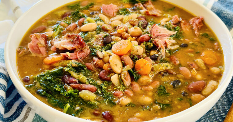 Slow Cooker 15 Bean Soup with Kale