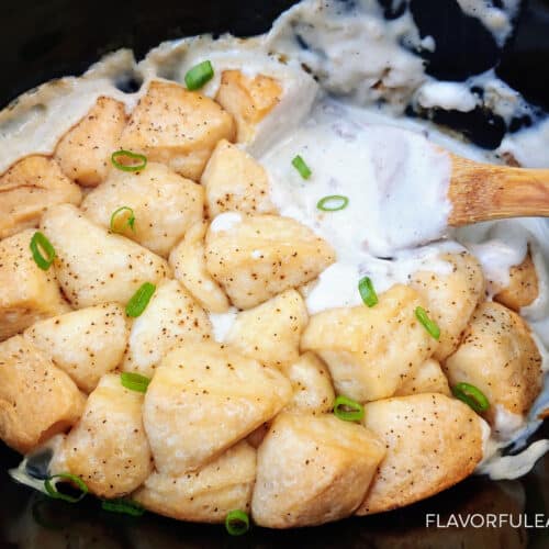 Slow Cooker Biscuits & Sausage Gravy after it's cooked.