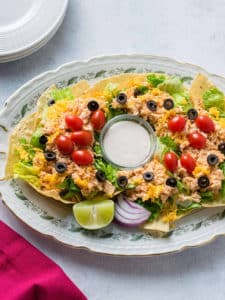 Shredded Buffalo Chicken Nacho Salad (Crockpot)