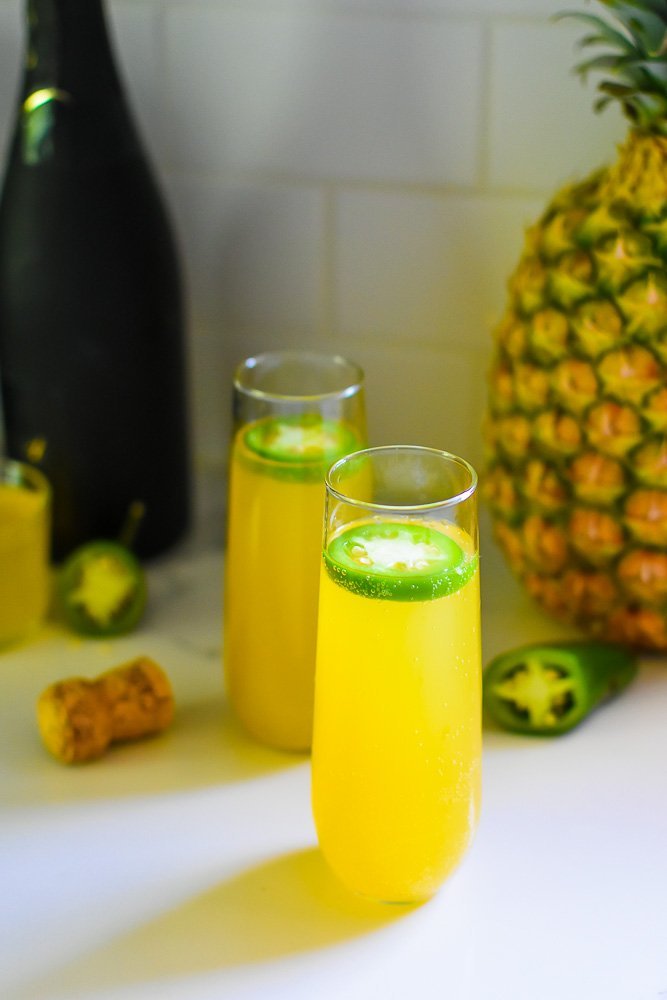 Sweet & Spicy Pineapple Jalapeno Mimosas