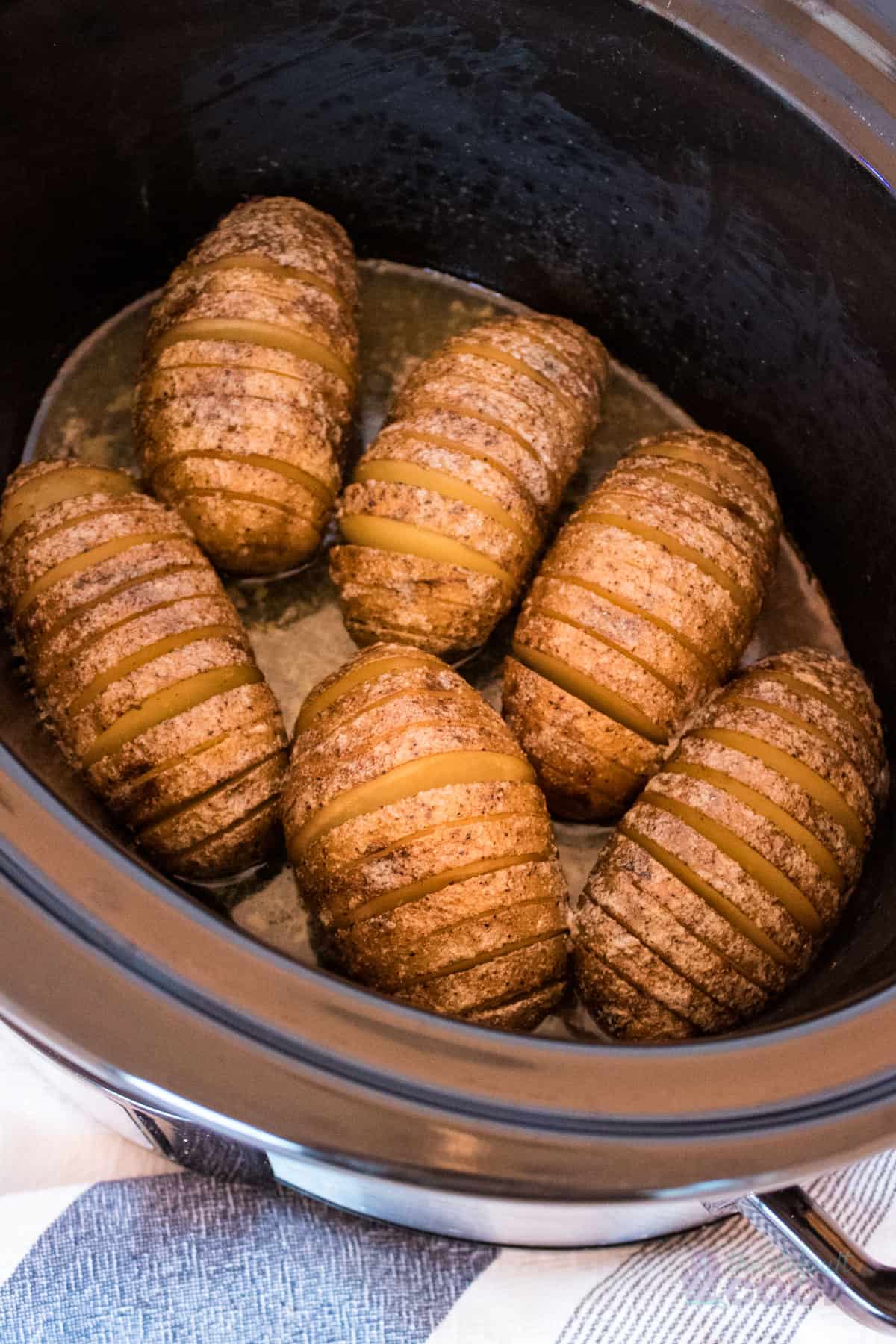 Slow Cooker Hasselback Potatoes