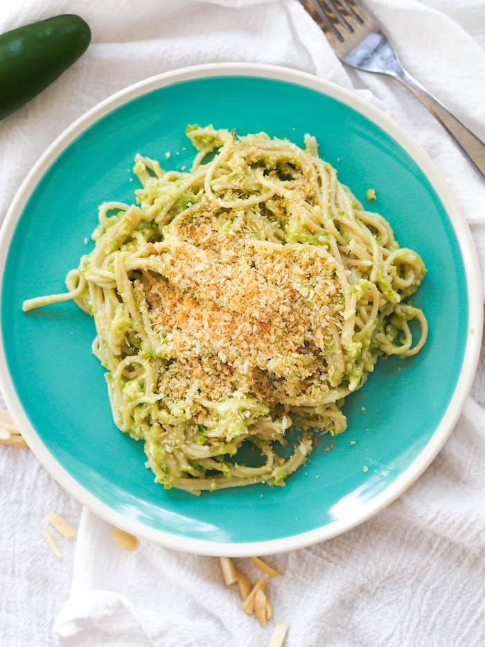 Spaghetti with Jalapeno and Serrano Pesto