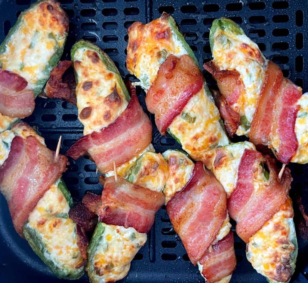 Bacon Wrapped Air Fryer Jalapeno Poppers