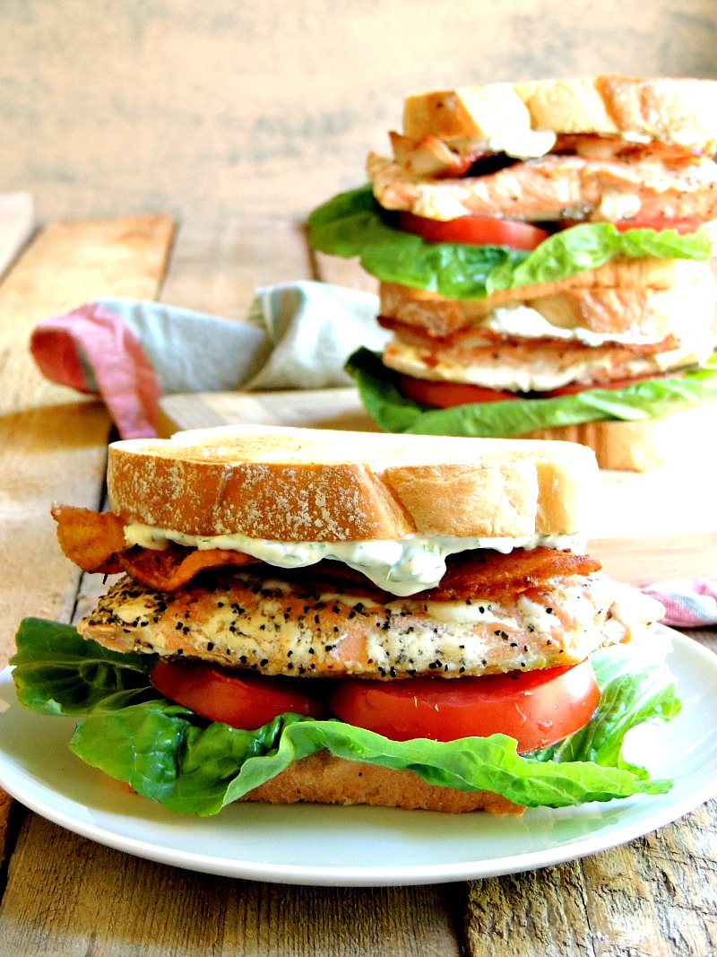 Salmon BLT with Creamy Lemon Dill Mayo