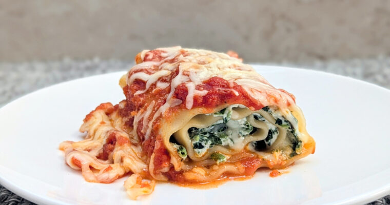 Cheesy Spinach Lasagna Roll Ups