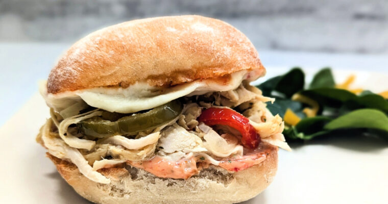 Slow Cooker Spicy Italian Chicken Sandwiches