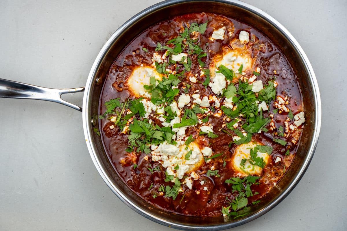 Roasted Red Pepper Shakshuka with Feta