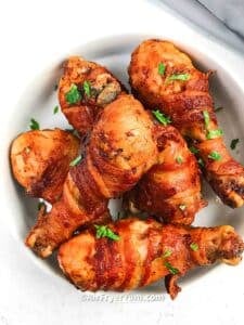 Air Fryer Bacon Wrapped Drumsticks