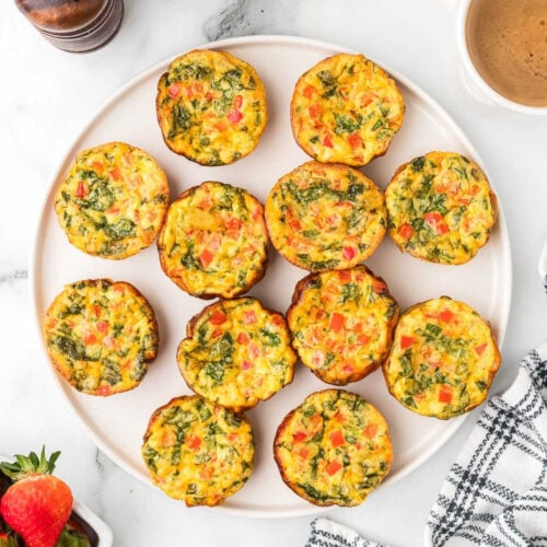 Cottage Cheese Vegetable Egg Bites on a platter.