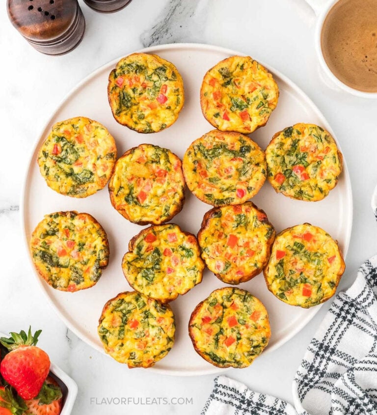 Cottage Cheese Vegetable Egg Bites on a platter.