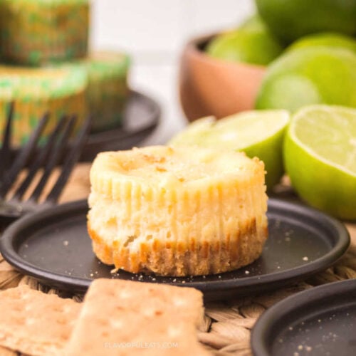 A Mini Key Lime Pie on a plate.